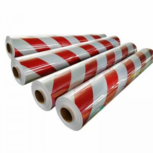 Honeycomb Red And White Reflective Tape For Trucks Din Standard 1.22m*45.72m