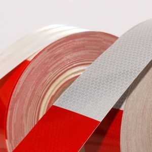 DOT Class 2 Reflective Tape Safety Red / White Adhesive Set 2