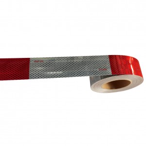 Red White DOT C2 Metalized Prismatic Reflective Tape For Vehicles