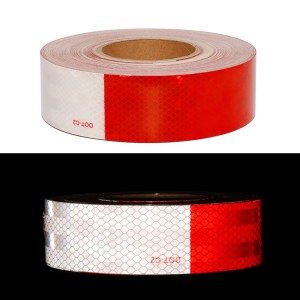 Safety DOT C2 Red And White Reflective Tape For Trailers Truck Strong Adhesive